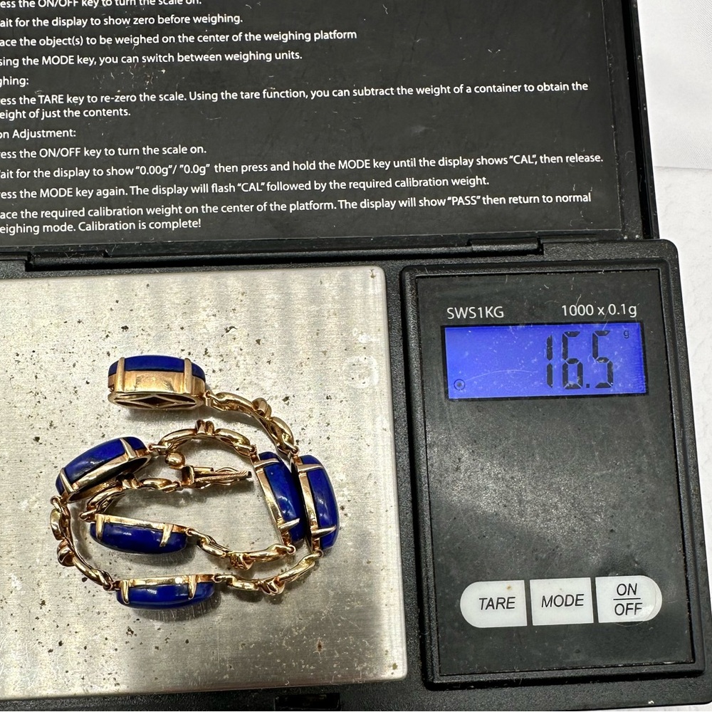 14k yellow gold and Lapiz bracelet!
